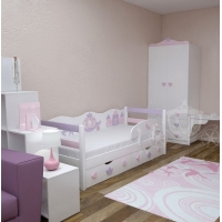 Кровать детская "Золушка pink" Классик